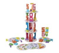 Jiuvaso Blocs de Construction En Bois Équilibre Compétition Jouets Nombres Couleurs Apprentissage
