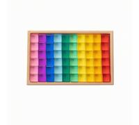 Jiuvaso Blocs de Construction pour Enfants Jouet Éducatif Set Empilable Pièces Translucides Plateau en Bois Développe Coordination et Cognition Matériau, Style to 2