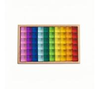 Jiuvaso Blocs de Construction pour Enfants Jouet Éducatif Set Empilable Pièces Translucides Plateau en Bois Développe Coordination et Cognition Matériau, Style to 5