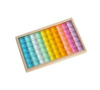 Jiuvaso Blocs de Construction pour Enfants Jouet Éducatif Set Empilable Pièces Translucides Plateau en Bois Développe Coordination et Cognition Matériau, Style to 3