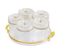 Jiuvaso Bocal de conservation alimentaire, ustensile de cuisine avec 5 bouteilles et couvercle hermétique, accessoire pratique et original, Clair