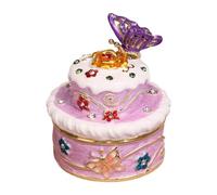 Jiuvaso Boîte à Bijoux, gâteau, Statue, Cadeaux, décoration avec Couvercle, Organisateur, étui de Rangement pour bagues, Femmes, Violet