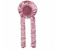 Jiuvaso Bonnet de Nuit Satin Bonnet Cheveux Couvre-cheveux Coiffe de Sommeil Conception Longue pour Chevelures Étendues Rubans Froncés Confort Souple Maintien, Array, Rose