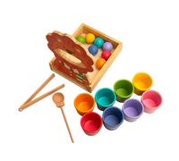 Jiuvaso Boules en bois dans des gobelets, jouets de boules en bois, éducation précoce, jouet de tri des couleurs pour garçons et filles