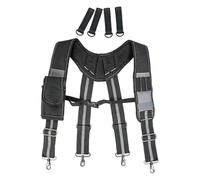 Jiuvaso Bretelles de Ceinture Porte-outils Réglable Attaches Multiples Oxford Quatre Points Suspension Pratique Convient pour Travailleurs Electriciens, Noir et gris