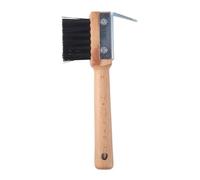 Jiuvaso Brosse à Sabots Brosse de Soin Outil Nettoyage Cure-Pied Outil de Massage Manche Bois Crochet Renforcé Utilisable pour Chevaux Chèvres Bovins