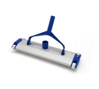 Jiuvaso Brosse de Piscine en Aluminium Tête de Vide Rectangulaire Base à Brosse Corps Léger et Robuste roulettes de Guidage Manche Bleu Fixations Sûres