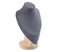 Jiuvaso Buste de Bijoux, présentoir de Colliers, Accessoire de Vente, élégant Mannequin de Collier en Bois pour Exposition et Salon Professionnel, M