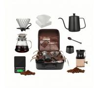 Jiuvaso Cafetière à Versement Ensemble Verseuse Filtre Carafe Étui Zippé Robuste Composants en Acier Inoxydable et Verre, style to 2