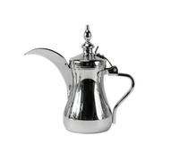 Jiuvaso Cafetière Arabe Compatible Feu Direct, 1 100 Ml, Chrome | En Acier Inoxydable, Verseuse avec Couvercle, Vaisselle, pour Réceptions, Cuisine, Amateurs Café, Hôtes