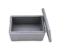 Jiuvaso Caisse Isotherme de Transport Boîte Conteneur Glacière Bac en Mousse Alimentaire Étanche Légère Empilable pour Restauration Collective de Livraison Camping, Gris Requin, 7号 (2L)