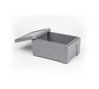 Jiuvaso Caisse Isotherme de Transport Boîte Conteneur Glacière Bac en Mousse Alimentaire Étanche Légère Empilable pour Restauration Collective de Livraison Camping, Gris Requin, 4号 (8L)