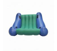 Jiuvaso Canapé Gonflable Enfant Fauteuil Sofa Structure PVC Cloisonnée avec Valves d'air Assise et Dossier Rainurés Poignées pour Mobilité Adapté au Repos Lecture Jeu Jeu, 106 106 116, Bleu-Vert
