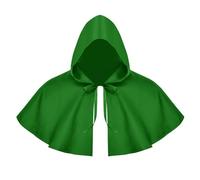Jiuvaso Cape Courte de Sorcière pour Halloween, Déguisement de Diable, Poncho à Capuche, Cape Médiévale à Capuche, VERT