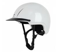 Jiuvaso Casque d'Équitation Sécurité Chapeau Protéger Tête Mesh Intérieur Ajustable Ventilation Adapté Apprentis Utilisation Adulte Enfant Extérieur, Blanc Brillant, S50-53cm