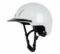 Jiuvaso Casque d'Équitation Sécurité Chapeau Protéger Tête Mesh Intérieur Ajustable Ventilation Adapté Apprentis Utilisation Adulte Enfant Extérieur, Blanc Brillant, M54-58cm