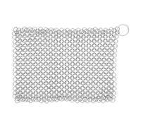 Jiuvaso Cast Iron Brosse Nettoyage Épurateur Acier Inoxydable Grille Chaînette Démaillage Structure Résistante Fonction Hygiénique Convient Casserole Poêle Fo, 8x6 Pouces