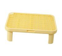 Jiuvaso Cat Litter Box Step avec Double Couche Tapis Collecteur de Litière Panneau Antidérapant Réutilisable Accessoire d'entretien en PP Épais Adaptée aux, Jaune