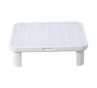 Jiuvaso Cat Litter Box Step avec Double Couche Tapis Collecteur de Litière Panneau Antidérapant Réutilisable Accessoire d'entretien en PP Épais Adaptée aux, Blanc