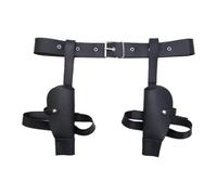 Jiuvaso Ceinture de costume de cow-boy cosplay avec deux fentes, accessoire de jeu de rôle pour les passionnés de mode, en cuir PU, Noir