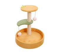 Jiuvaso Centre d'Activité Tour Griffoir Perchoir avec Corde Textile Doux Jouet Suspendu de Grimpe et Adapté aux Familles avec, Tour À Griffer Petite Orange