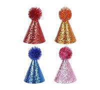 Jiuvaso Chapeau d'anniversaire pour Chiens et Chats, Chapeau Chat Pailleté, Décoration de Fête, Chapeaux de Fête pour Chiens, Accessoires pour Animaux de, Style B