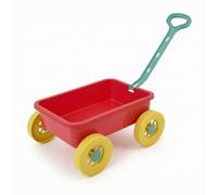 Jiuvaso Chariot de Sable Enfant Chariot Wagon Poussette Bac à Jouets Effet Paille de Blé Composite Plastique Fiable Plateau Léger Facile à Manœuvrer Roues, Chariot À Tirer Rouge Série Dopamine