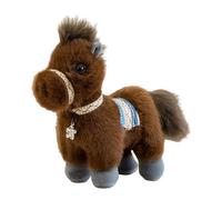 Jiuvaso Cheval En Peluche Figurine Animal Jouet Doux Mascotte Collection Printemps Câlin Adapté Aux Enfants Présent D'Anniversaire Bureau Maison, Brun foncé