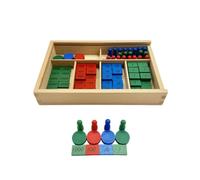 Jiuvaso Children Arithmetic Stamp Set Éducatif Compter Classer Reconnaître Boîte en Bois avec Compartiments Pions et Blocs Matériel Bois Adapté aux Écoles