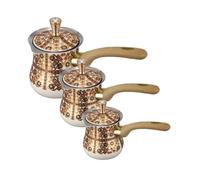 Jiuvaso Coffee Heating Vessel Cafetière Turque Pot à Café Casserole à Lait Intérieur Acier Inoxydable Chauffe Rapide Bec Pratique Finition Soignée Convient Résidence Étudiante, Motif 4