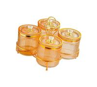 Jiuvaso Condiment Tray Plateau Bols Divisés Desserte Fruits Stockage Boîte à Snacks Nordic En Pp Plateau Organisé pour Noix Bonbons Adapté à Réception, 4 Grille marron