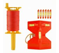 Jiuvaso Corde de Traçage Ligne de Construction Fil d'Alignement Fil à Bâtir avec Niveau en Nylon Multibrins avec Poignée Ergonomique et Convient aux Chantiers Tirage d'Axes Aménagement Paysager