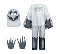 Jiuvaso Costume Hibou pour Enfants, Haut, Pantalon, Capuche, Gants pour Cosplay, Spectacle sur scène, 130