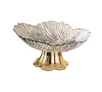 Jiuvaso Coupe à Fruits sur Pied Corbeille Décorative Plateau Multifonction Créatif En PET pour Rangement Fruits Décoration Salon Cuisine Événement, Blanc Transparent