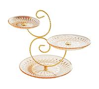 Jiuvaso Cupcake Stand Présentoir à Pâtisseries Support à Cupcakes à Étages Plateau à Fruits Organisateur En Polypropylène Solide Adapté pour Réception Cuisine, Plaque D'ambre