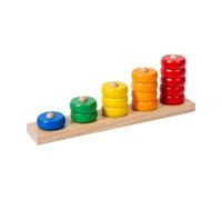 Jiuvaso Cylindre Comptage Child-Centered Éducatif Jeu Comptage Anneaux en Bois Coloré Mathématiques pour Enfants D'âge Préscolaire,