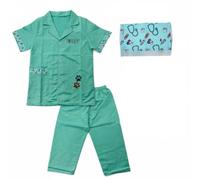 Jiuvaso Déguisement Vétérinaire Enfant Costume Rôle Médecin Tenue Infirmier Boutons Accessoire Éducatif Adapté pour Fête Scolaire Anniversaire Maison, Vert Vétérinaire