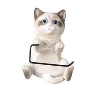 Jiuvaso Dérouleur Papier Toilette Rangement de Bain Porte Hygiénique Décor Mural Forme de Chat de Dessin Animé Adapté pour Cadeau de Fête des Mères et Anniver, Blanc