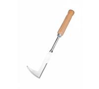 Jiuvaso Désherbeur de Fentes Main Outil Désherbage Grattoir Joints INOX Forme L Coupe Racines Tenace Gratte Lichen Cercle Acier Manche Bois pour , Désherbeur Fissures