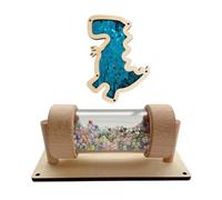 Jiuvaso Dinosaure à Paillettes, Accessoires de Planche Occupée, Bricolage, Motricité Fine, Jouet Faiseur de Pluie pour Bébé, Hochet pour Enfants Ga, dinosaure bleu