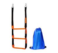 Jiuvaso Échelle de Bain Portable en Corde avec Mousquetons Robustes, Marches Légères et Antidérapantes pour Canoës, Kayaks et Yachts, 3 Marches 30x114cm