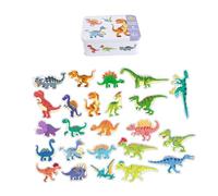 Jiuvaso Éducation précoce Puzzles de dessins animés assortis Boîte en fer Compétences cognitives Blocs de construction compacts Activité éducative pour les, Monde Des Dinosaures