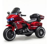 Jiuvaso Électrique Enfant 12V avec Télécomman Tricycle à Trois Roues pour Enfants Véhicule à Batterie avec Phares Fonctionnels Siège en Cuir Confortable, Color to 2, Style to 2