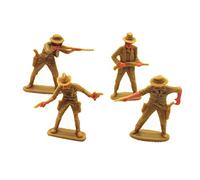 Jiuvaso Ensemble de 4 Figurines Miniatures de Cowboys, Peintes à La Main, pour Décorer Un Jardin Féérique, Une Table de Sable Ou Un Diorama.