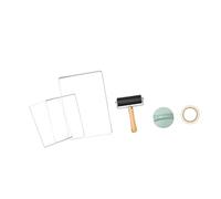 Jiuvaso Ensemble de Plaques d'impression en Gel, Multifonctionnel avec Pinceau à Rouleau, Outil d'impression DIY pour La Décoration Intérieure, Les AG