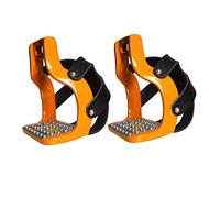Jiuvaso 'équitation Rainbow 5 étriers en Aluminium Moulé sous Pression avec Housse en Filet et Pédales, Orange