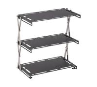 Jiuvaso Étagères de Rangement, étagère de Camping, étagère à Plusieurs Niveaux, Multifonctionnelle, Réglable pour Plantes, étagères pour Une Utilisation Intér, Noir