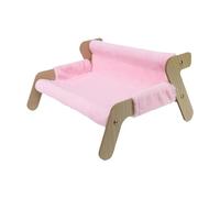 Jiuvaso Fauteuil Suspendu pour Chat avec Housse Amovible, Canapé D'intérieur en Bois pour Chat, Lit surélevé pour Petits Animaux, Accessoire élégant pour, Rose