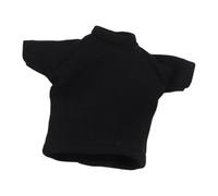 Jiuvaso Figurine articulée homme à l'échelle 1:12 - Vêtements décontractés à manches courtes - Accessoire de scène - Mini t-shirt - Haut pour figurine, Noir