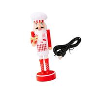 Jiuvaso Figurine de Noël Illuminée, Figurine de Table, 28,5 Cm de Haut, pour Halloween, Coffret Cadeau Rouge et Blanc